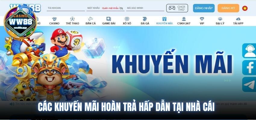 Các khuyến mãi hoàn trả hấp dẫn tại nhà cái