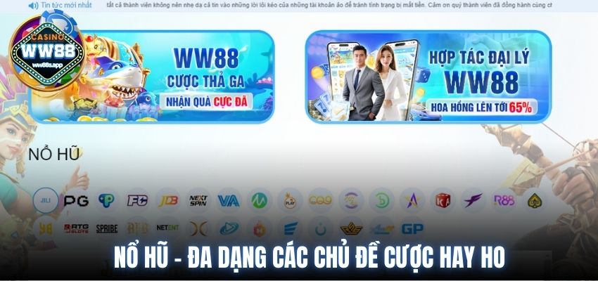 Sảnh cá cược nổ hũ cực hấp dẫn