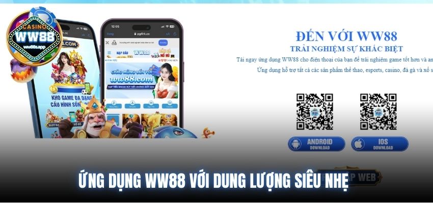 Ứng dụng WW88 với dung lượng siêu nhẹ