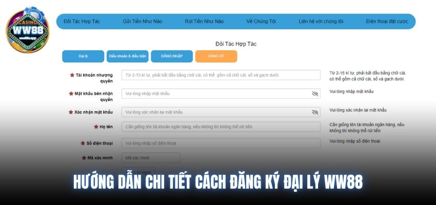 Hướng dẫn chi tiết cách đăng ký đại lý WW88